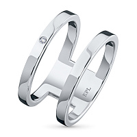 Sterling Silver Ring with 1 Round-Cut Diamond 0.006 CT.TW - изображение 1