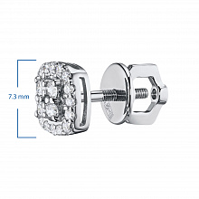 Sterling Silver Earring Studs with 40 Round-Cut Lab-Created Diamonds 0.524 CT.TW