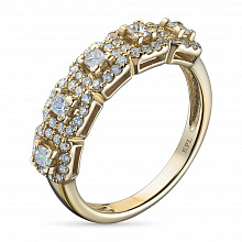 14K Yellow Gold Ring with 65 Round-Cut Lab-Created Diamonds 0.722 CT.TW