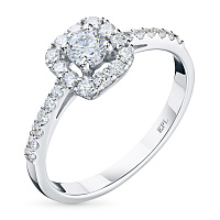 Sterling Silver Ring with 25 Round-Cut Lab-Created Diamonds 0.601 CT.TW - изображение 1