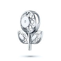 Sterling Silver Pendant with 1 Round-Cut Lab-Created Diamond 0.01 CT.TW - изображение 2