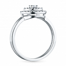 14K White Gold Ring with 29 Round-Cut Lab-Created Diamonds 0.646 CT.TW