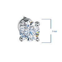 14K White Gold Earring Studs with 2 Round-Cut Lab-Created Diamonds 2.52 CT.TW - изображение 2