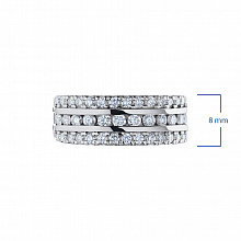 14K White Gold Ring with 42 Round-Cut Lab-Created Diamonds 0.92 CT.TW