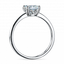 14K White Gold Ring with 1 Cushion-Cut Lab-Created Diamond 1 CT.TW