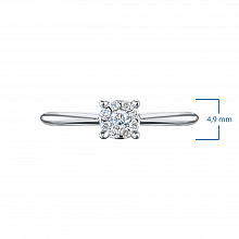 14K White Gold Ring with 9 Round-Cut Lab-Created Diamonds 0.135 CT.TW