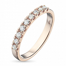 14K Rose Gold Ring with 9 Round-Cut Lab-Created Diamonds 0.366 CT.TW