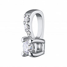 Sterling Silver Pendant with 4 Round-Cut Lab-Created Diamonds 0.166 CT.TW