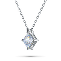 14K White Gold Necklace with 1 Princess-Cut Lab-Created Diamond 1.026 CT.TW - изображение 2