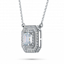 14K White Gold Necklace with 51 -Cut Lab-Created Diamonds 1.147 CT.TW