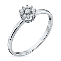 Sterling Silver Ring with 11 Round-Cut Lab-Created Diamonds 0.145 CT.TW - изображение 1