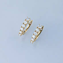 14K Yellow Gold Earrings with 12 Round-Cut Lab-Created Diamonds 0.93 CT.TW