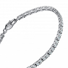 14K White Gold Bracelet with 58 Round-Cut Lab-Created Diamonds 3.587 CT.TW