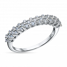 14K White Gold Ring with 37 Round-Cut Lab-Created Diamonds 0.361 CT.TW