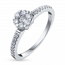 14K White Gold Ring with 21 Round-Cut Lab-Created Diamonds 0.53 CT.TW