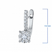14K White Gold Earrings with 30 Round-Cut Lab-Created Diamonds 0.63 CT.TW
