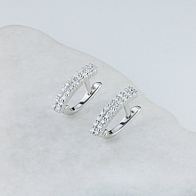 14K White Gold Earrings with 40 Round-Cut Lab-Created Diamonds 0.516 CT.TW