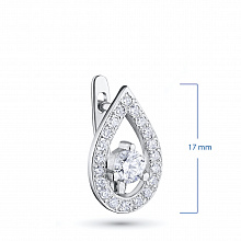 14K White Gold Earrings with 34 Round-Cut Lab-Created Diamonds 0.823 CT.TW