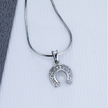 Sterling Silver Pendant with 4 Round-Cut Lab-Created Diamonds 0.008 CT.TW