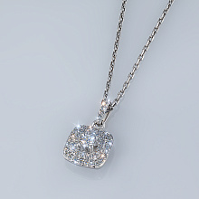 14K White Gold Pendant with 46 Round-Cut Lab-Created Diamonds 0.313 CT.TW