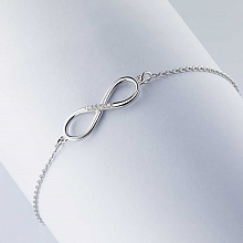 Sterling Silver Bracelet with 5 Round-Cut Lab-Created Diamonds 0.032 CT.TW