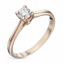 14K Rose Gold Ring with 1 Round-Cut Lab-Created Diamond 0.545 CT.TW