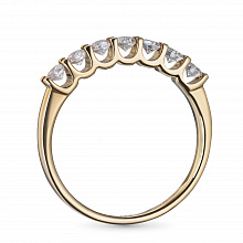 14K Yellow Gold Ring with 7 Round-Cut Lab-Created Diamonds 0.663 CT.TW