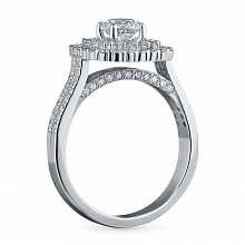 14K White Gold Ring with 99 Round-Cut Lab-Created Diamonds 1.379 CT.TW