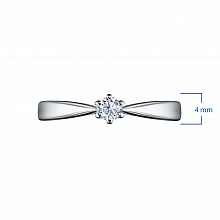 White Gold Ring with 1 Round-Cut Lab-Created Diamond 0.7 CT.TW