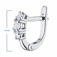 14K White Gold Earrings with 6 Round-Cut Lab-Created Diamonds 0.572 CT.TW
