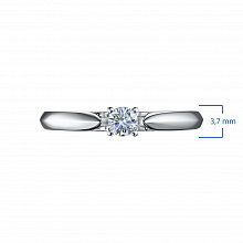 Sterling Silver Ring with 1 Round-Cut Lab-Created Diamond 0.173 CT.TW