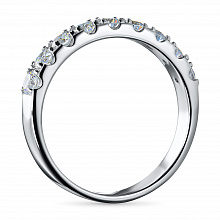 14K White Gold Ring with 9 Round-Cut Lab-Created Diamonds 0.593 CT.TW