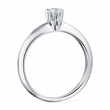 14K White Gold Ring with 1 Round-Cut Lab-Created Diamond 0.258 CT.TW