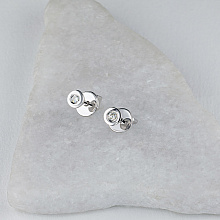 Sterling Silver Earring Studs with 2 Round-Cut Lab-Created Diamonds 0.19 CT.TW