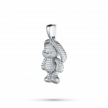 Sterling Silver Pendant with 2 Round-Cut Lab-Created Diamonds 0.019 CT.TW