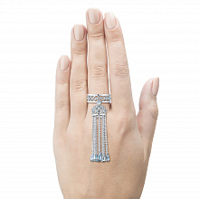 Sterling Silver Ring with 61 Round-Cut Topazes 6.3 CT.TW