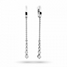 14K White Gold Earrings with 10 Round-Cut Lab-Created Diamonds 1.016 CT.TW