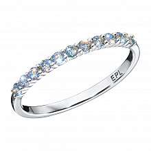 14K White Gold Ring with 11 Round-Cut Lab-Created Diamonds 0.391 CT.TW