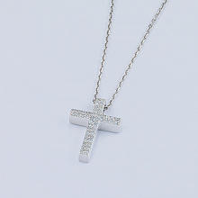 Sterling Silver Pendant with 46 Round-Cut Lab-Created Diamonds 0.289 CT.TW