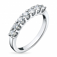 14K White Gold Ring with 7 Round-Cut Lab-Created Diamonds 0.588 CT.TW