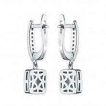 14K White Gold Earrings with 48 Round-Cut Lab-Created Diamonds 0.481 CT.TW