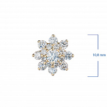 14K Yellow Gold Pendant with 17 Round-Cut Lab-Created Diamonds 0.904 CT.TW