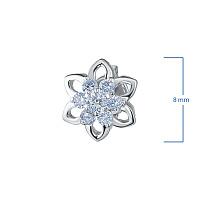 Sterling Silver Earring Studs with 14 Round-Cut Lab-Created Diamonds 0.362 CT.TW - изображение 3