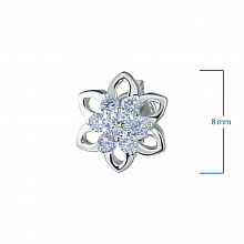 Sterling Silver Earring Studs with 14 Round-Cut Lab-Created Diamonds 0.362 CT.TW