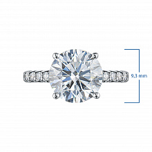 14K White Gold Ring with 11 Round-Cut Lab-Created Diamonds 3.631 CT.TW
