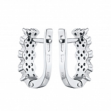 14K White Gold Earrings with 32 Round-Cut Lab-Created Diamonds 0.643 CT.TW