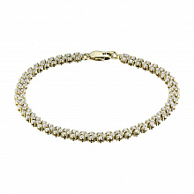 14K Yellow Gold Bracelet with 151 Round-Cut Lab-Created Diamonds 2.93 CT.TW