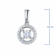 14K White Gold Pendant with 19 Round-Cut Lab-Created Diamonds 0.538 CT.TW