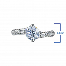 14K White Gold Ring with 97 Round-Cut Lab-Created Diamonds 1.613 CT.TW