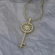 14K Yellow Gold Pendant with 85 Round-Cut Lab-Created Diamonds 0.444 CT.TW